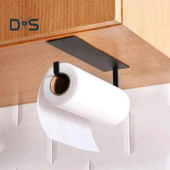 Metal Roll Paper Holder Heavy Duty Self-adhesive Waterproof Bathroom Kitchen Wall Mount Toilet Paper Towel Tissue Dispenser Storage Rack
