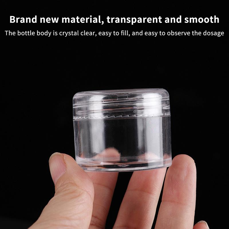 3g 5g 10g 15g 20g Kosmetik-Creme-Tiegel Leer Klar Lidschatten Nagelglitzer Lippenbalsam Behälter Make-up-Proben-Tiegel Flasche Kunststoff