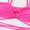 Swimsuit new solid color strap love sexy three-piece skirt bikini sexy swimsuit