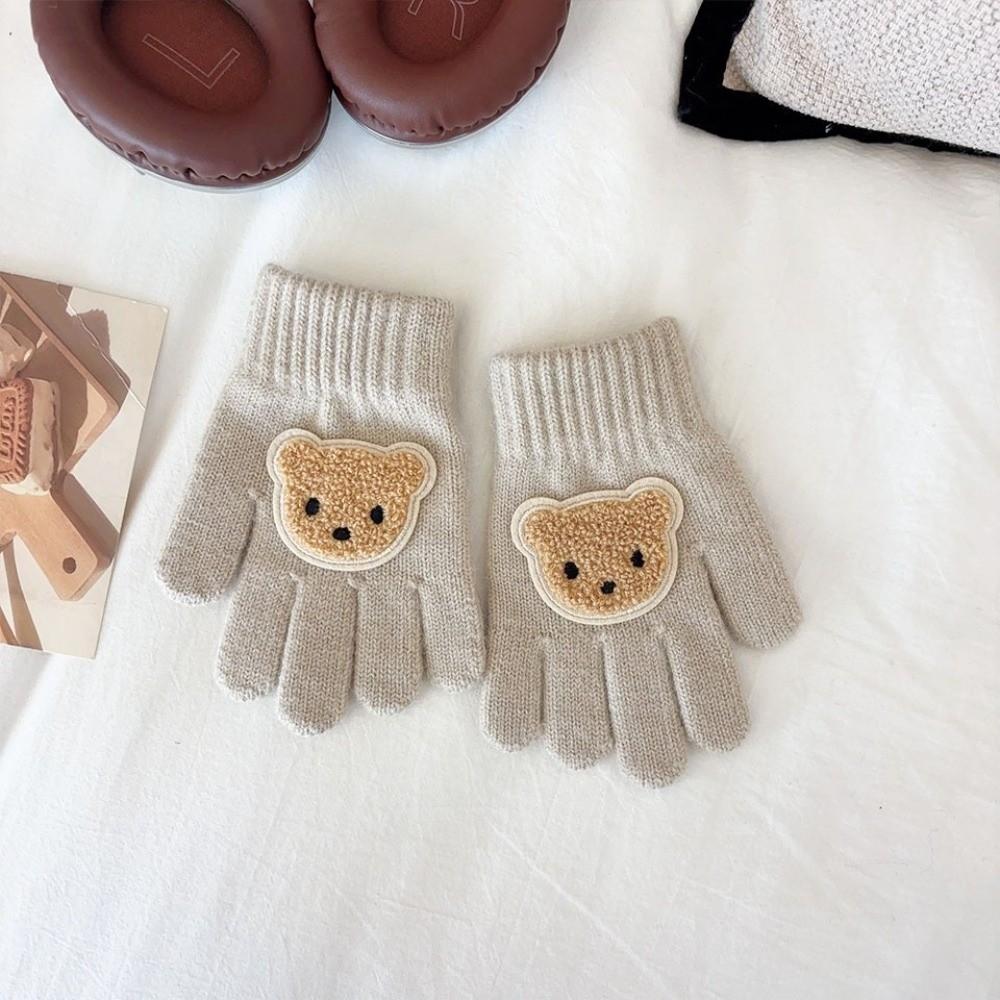 Knitted Material Kids Winter Gloves Full Finger Design Knitted Mittens Outdoor Sports