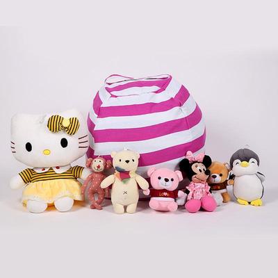 Canvas Plush Toy & Quilt Storage Bean Bag - Medium Size, Travel-Friendly