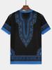 Men'S 3D African Print T-Shirt Summer Round Neck Short Sleeve Comfortable Breathable Outdoor Wear Ethnic Pattern Men'S Top Gift for Him