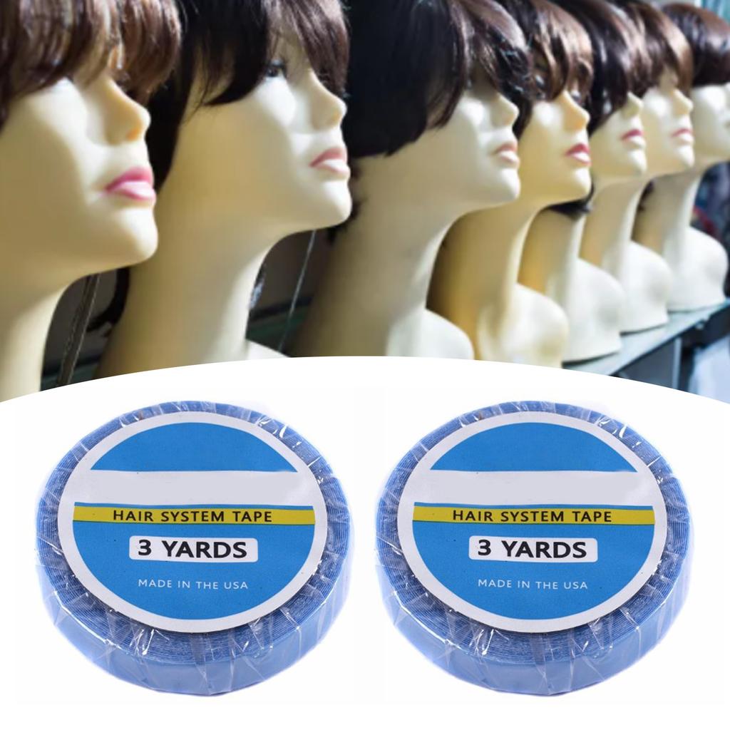 2 Rolls Wig Support Tape Waterproof Sweatproof Strong Adhesive Hair System Tape Roll 8.9ft Length