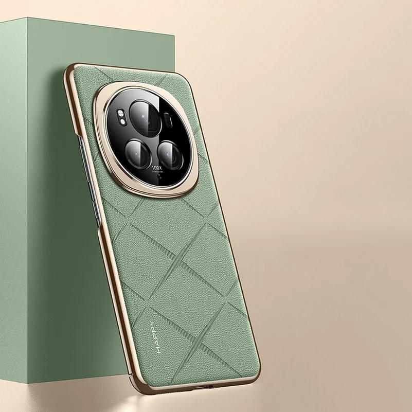 Premium Grid Texture Plain Leather Case For Honor Magic7 Pro 6RSR 6Pro High-end Metal Independent Button Camera Protection Cover