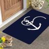 Nautical Anchor Pattern Welcome Mat - Machine Washable, Non-Slip Backing for Bathroom, Living Room, Bedroom, Kitchen, Office
