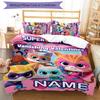 3pcs Super Kitties Adventures1 Cover Set - Personalized Name, HD Printed Bedding with 1 Cover and 2 Pillowcases - Perfect for Home Decor, Easy C