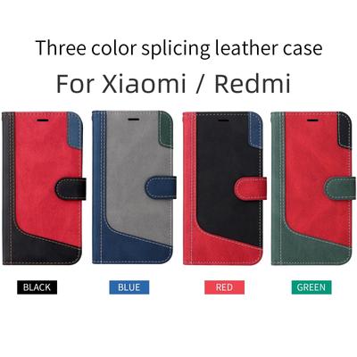 Hülle für Xiaomi Redmi für Redmi 9A, A1, 12C, Note 8T, K40, Note 11 ... Linienmuster-Stil, Spleißdesign, PU-Leder, Flip-Stand-Brieftaschen-Handytasche