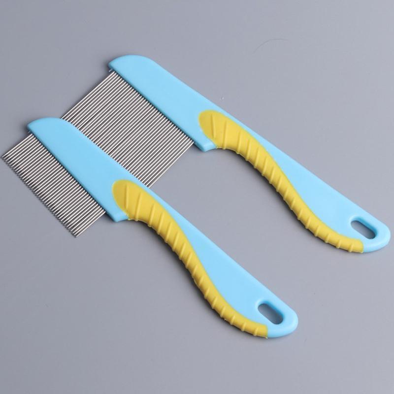 Pet Dogs Cats Anti Lice Comb Stainless Steel Long And Short Needle For Deworming