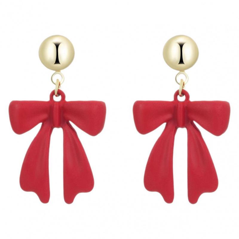 Cross-border Christmas Festival Asymmetrical Bowknot Bells Earrings