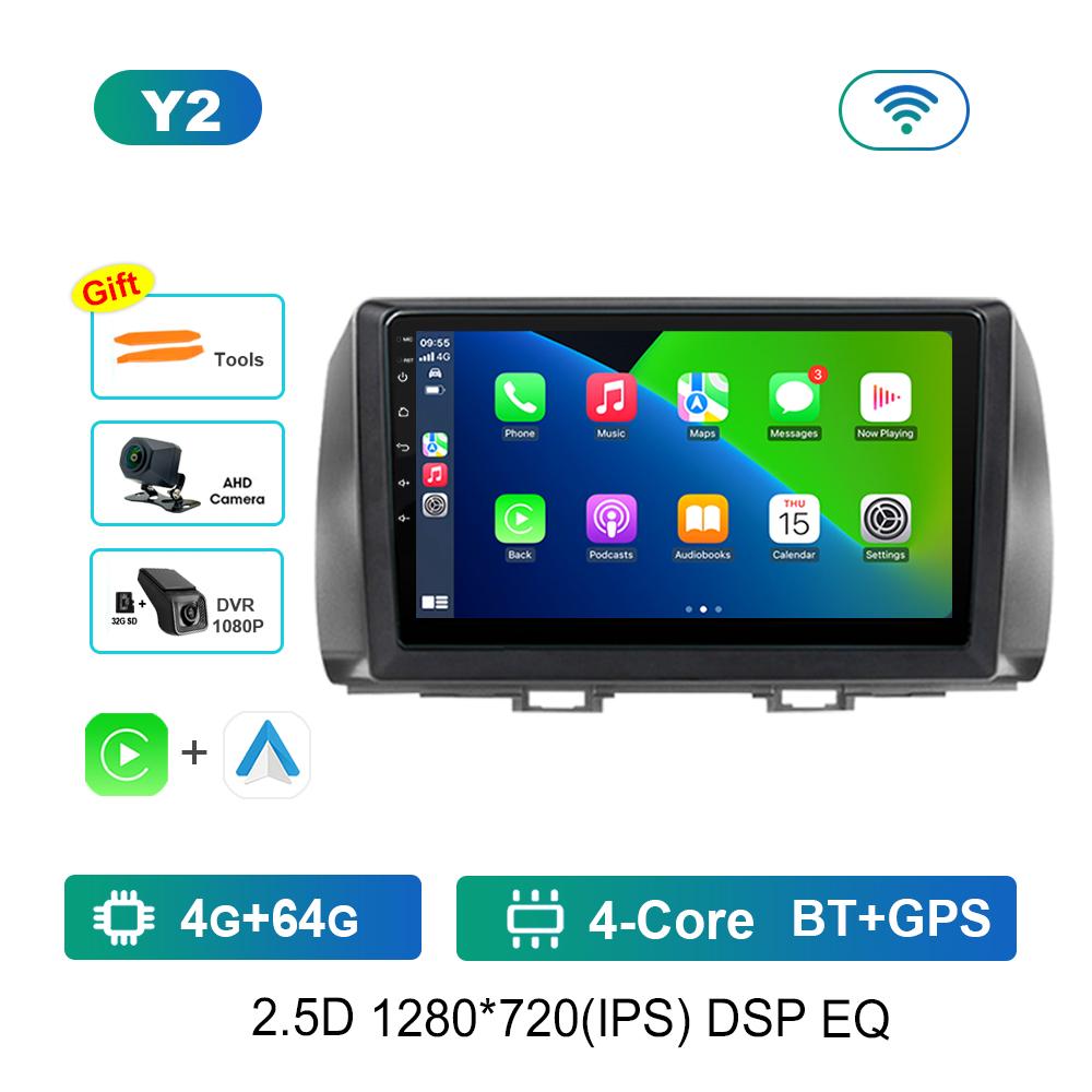 Car Radio Multimedia Player GPS Navigation DSP Stereo for Toyota bB 2 QNC20 2005 - 2016 QLED Screen Android OS Head Unit WiFi