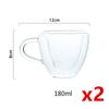2 Pcs Double Wall Glass Mug With Handle Creative Heart Shape Coffee Cup Cute Milk Water Tea Heart Cup Clear Heart Mug Wholesale