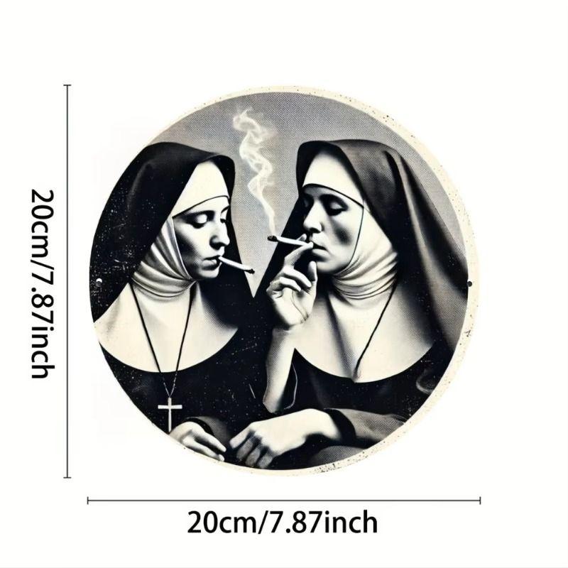 Flat 2D Metal Sign Board Hanging Decorative Wall Art 20x20cm