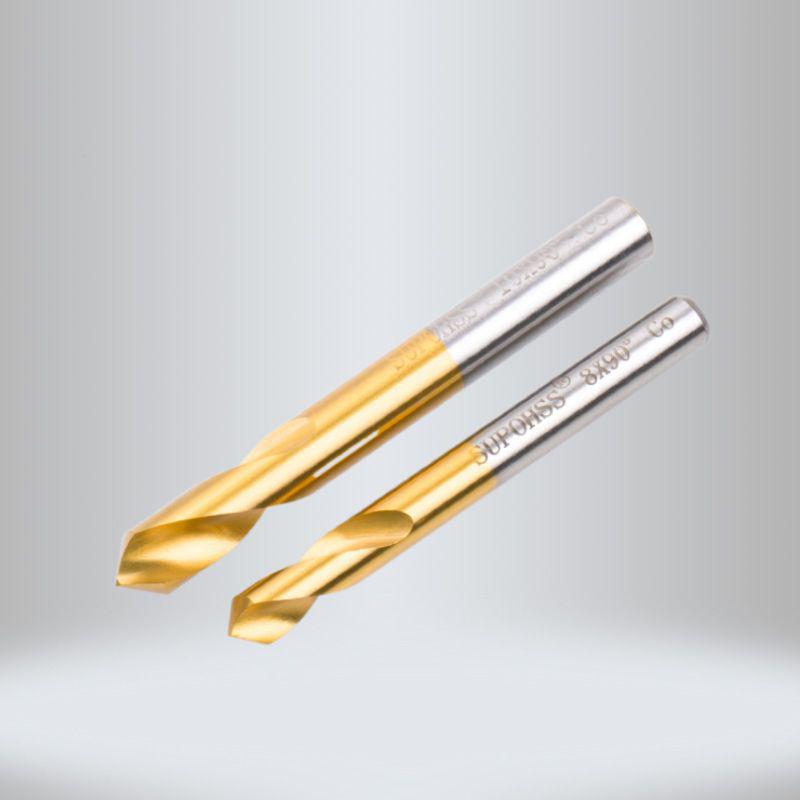 Cobalt-Plated Titanium 90° Center Drill and Chamfering Tool, 2.5-20mm