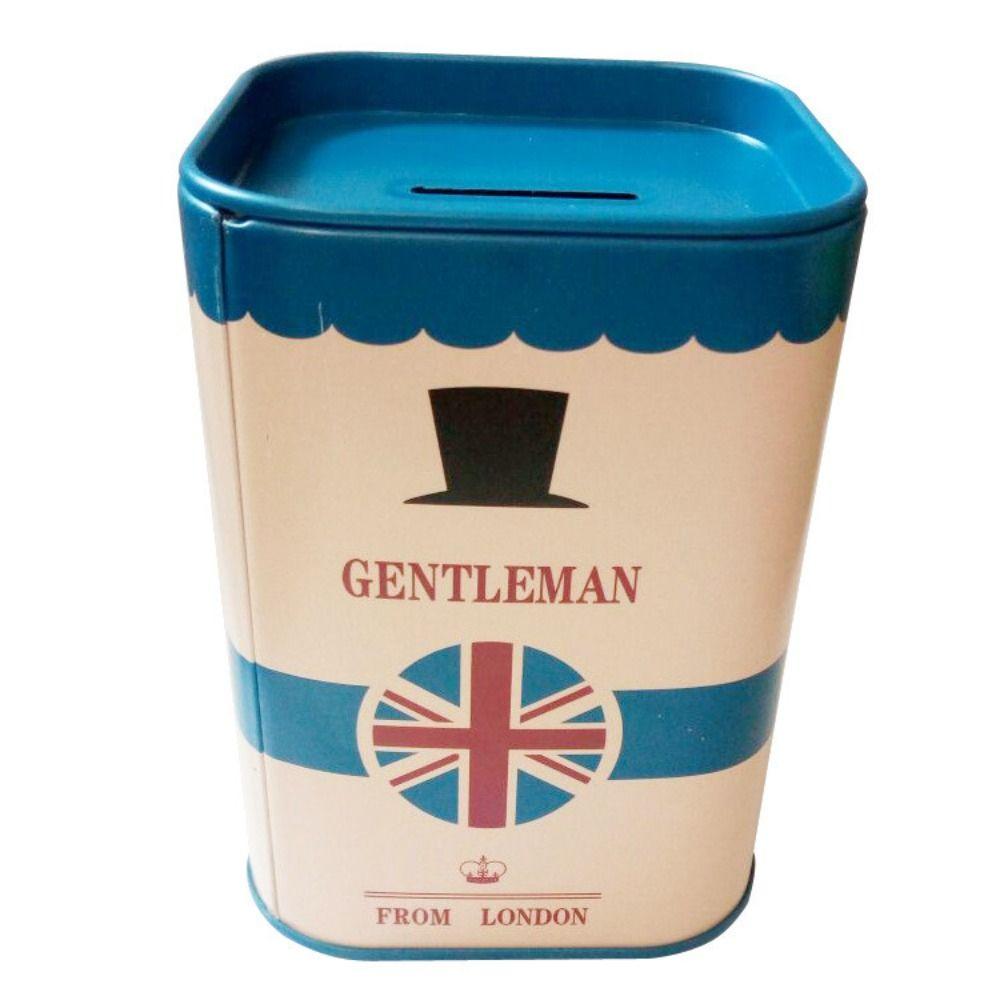 Square Shape Cute Pen Holder Iron Art Kids Storage Box Square Tinplate Piggy Bank  Children Gift