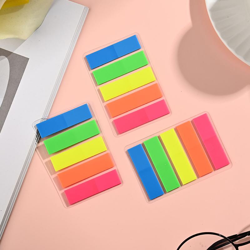 1Book PET Index Sticker Multiple Macaron/Morandi Color Flat/Arrow Head Available Home Office School Marker Sticker Supplies ZYF