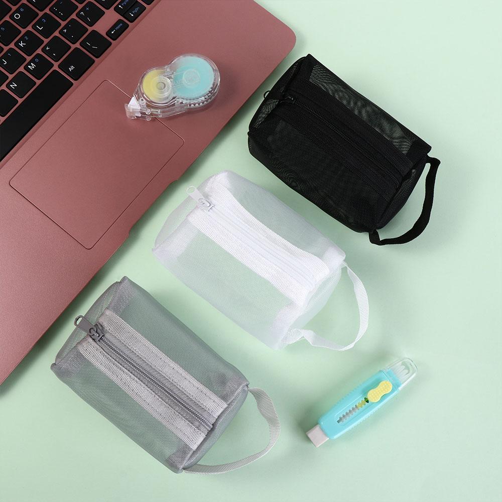 Transparent Mesh Storage Bag ID Credit Card Holder Transparent Cosmetic Bag  Travel