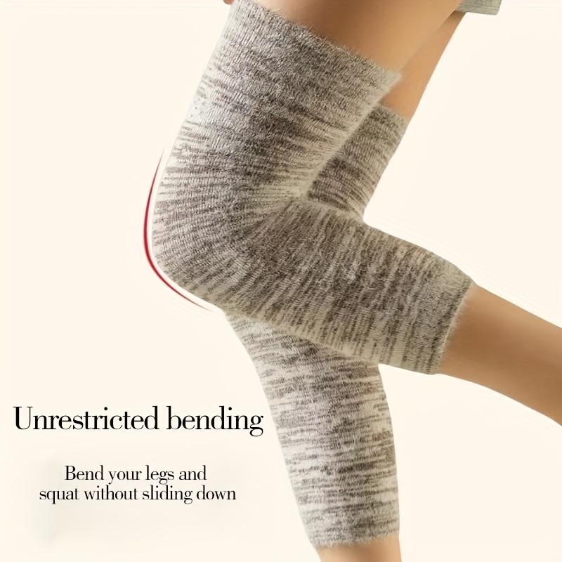 Winter Warm Knee Pads Thickened Cashmere-Blend Non-Slip Leg Sleeves Thermal Coldproof Joint Protection Cycling Hiking Knee Brace