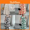 Blumenprint V-Ausschnitt Langes Kleid Mit Gürtel Für Sommer Freizeit Damenmode