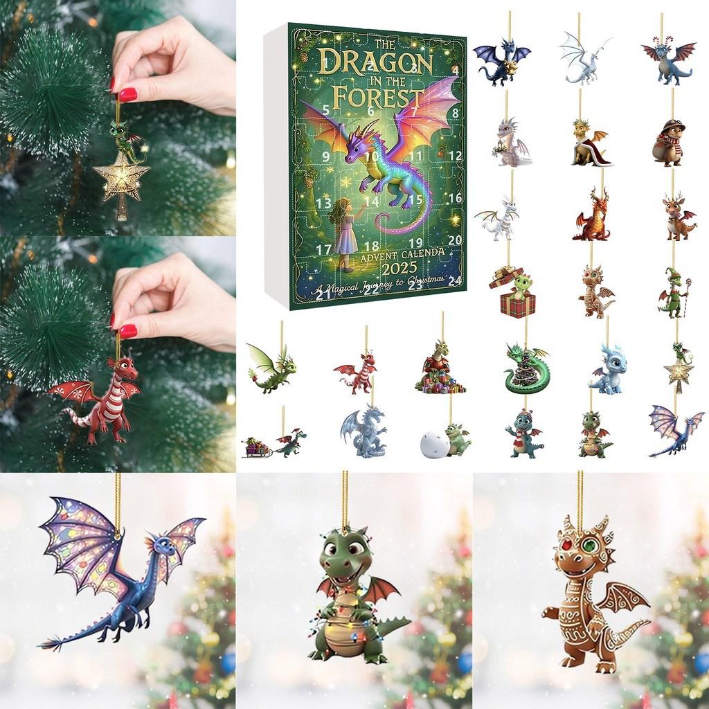Dragon Forest Christmas Countdown Calendar Acrylic Wall Decor For Holiday Gifts