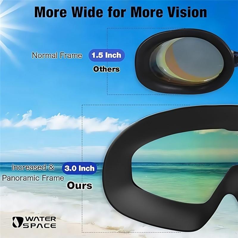 Große Schwimmbrille für Erwachsene, High-Definition, Anti-Beschlag, Galvanisiert, Schwimmbrille für Damen und Herren, Silikonbrille