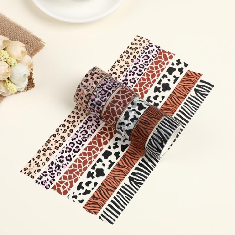 6 Rolek Taśmy Dekoracyjnej Taśmy Papierowej Taśmy Washi Taśmy do Dziennika Taśmy dla Artystów Wzór Zwierzęcy Taśma Rękodzielnicza Taśma Maskująca