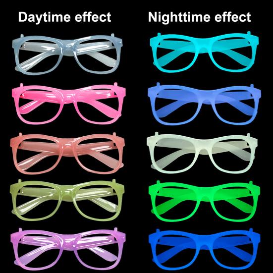 Neon Glow Glasses UV Black Light Absorption Luminous Party Glasses 5 Colors Glow In The Dark Birthday Wedding Decorations Party Supplies