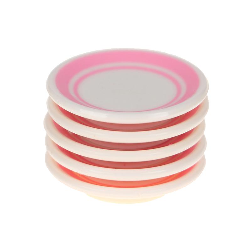 5Pcs/Bag 1:12 Dollhouse Miniature Colorful Plate Dishes Kitchen Accessories Toys
