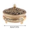 Vintage Lotus Incense Burner Metal Buddhism Buddha Holder Hollow Out Copper Three Legged Sandalwood Censer Home Decoration