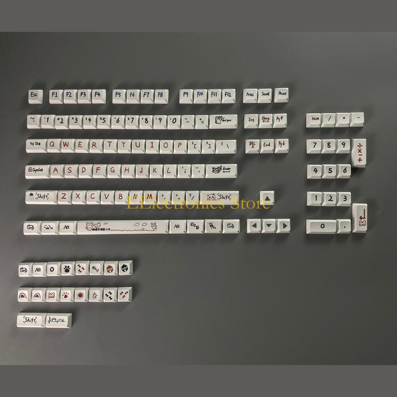 B03C 122 Keys Kindergarten PBT DYE-SUB Keycap XDA Profile Caps for Mechanical Gaming Keyboard Cherry Mx Switch