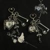 1Pcs Steampunk Clock Vintage Necklace Pendant Jewelry Watch Heart Pocket Watch Chain Keychain Men Women Gift