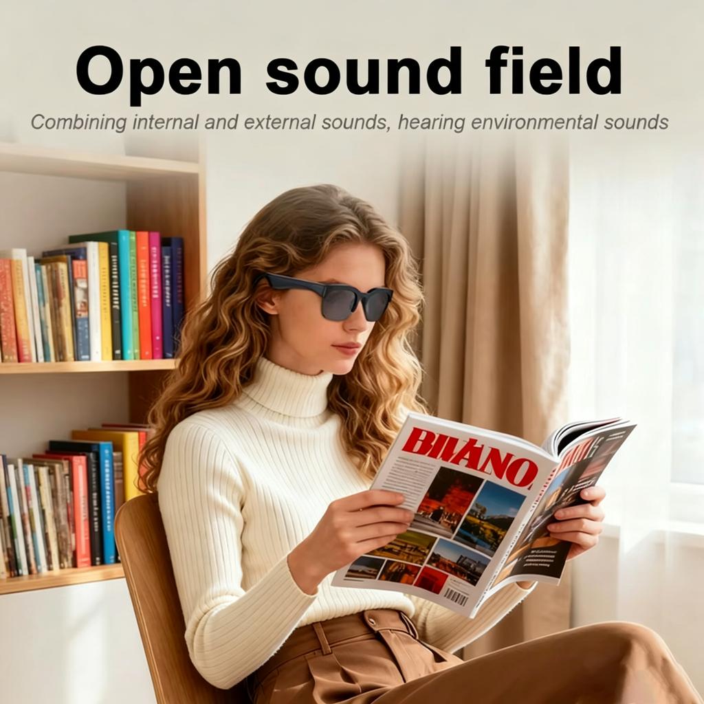 New Camera Control Smart Glasses Music Sunglasses Headphones Wireless Bluetooth Call Headset HIFI Audio Glasses For Android