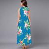 Oversized Female Sleeveless Round Neck Dress Fresh Tiny Floral Printed Loose Mid Length Outfit