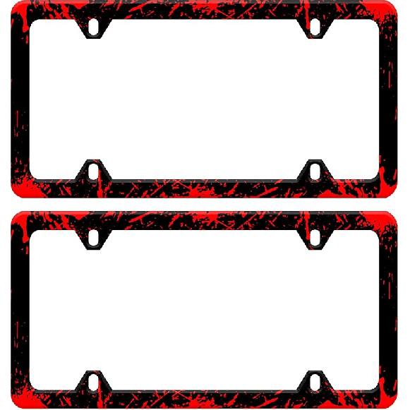 Black And White Cow Print License Plate Frame Funny Spots License Plate Frames Animal Pattern Auto Accessory Bracket Stainless Steel License Plate