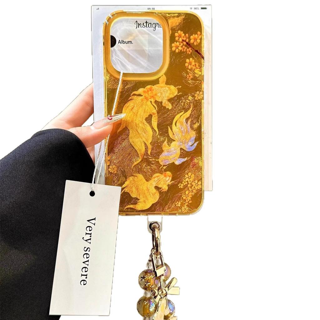 Personalized Golden Osmanthus Fish Suitable for Apple 16 Promax Mobile Phone Case IPhone 15 Niche Fashion 13 New Model 17