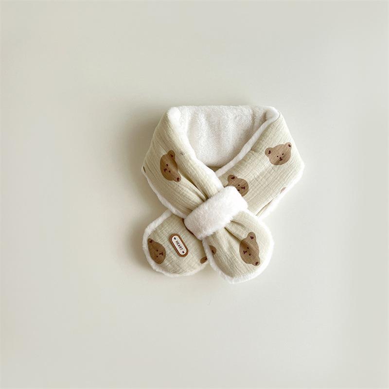 

Корейский детский шарф с принтом медведя, зимние плюшевые шарфы с крестом для детей, мальчиков и девочек, теплый шейный платок Blending светло-зеленый