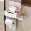 Toilet Paper Holder with Shelf Wall Mounted Bathroom And Drawer Organizer Tissue Roll Holder Dustproof Wipes