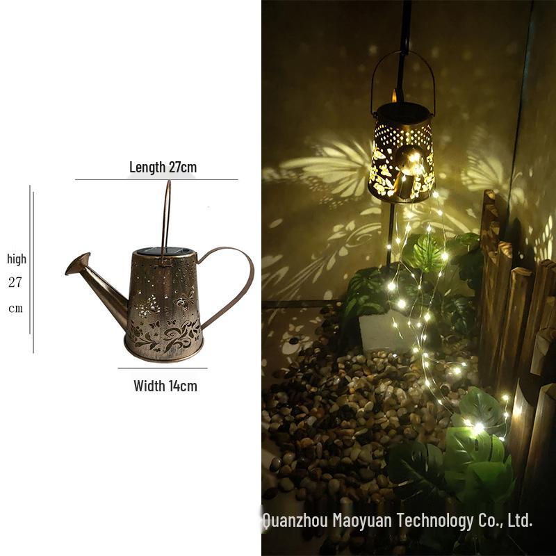Solar-Powered Waterproof Hanging Garden Lantern with Light and Shadow Effect