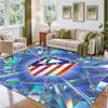 Atletico Madrid Design Crystal Velvet Rug Soft Decorative Mat for Bedroom Entrance