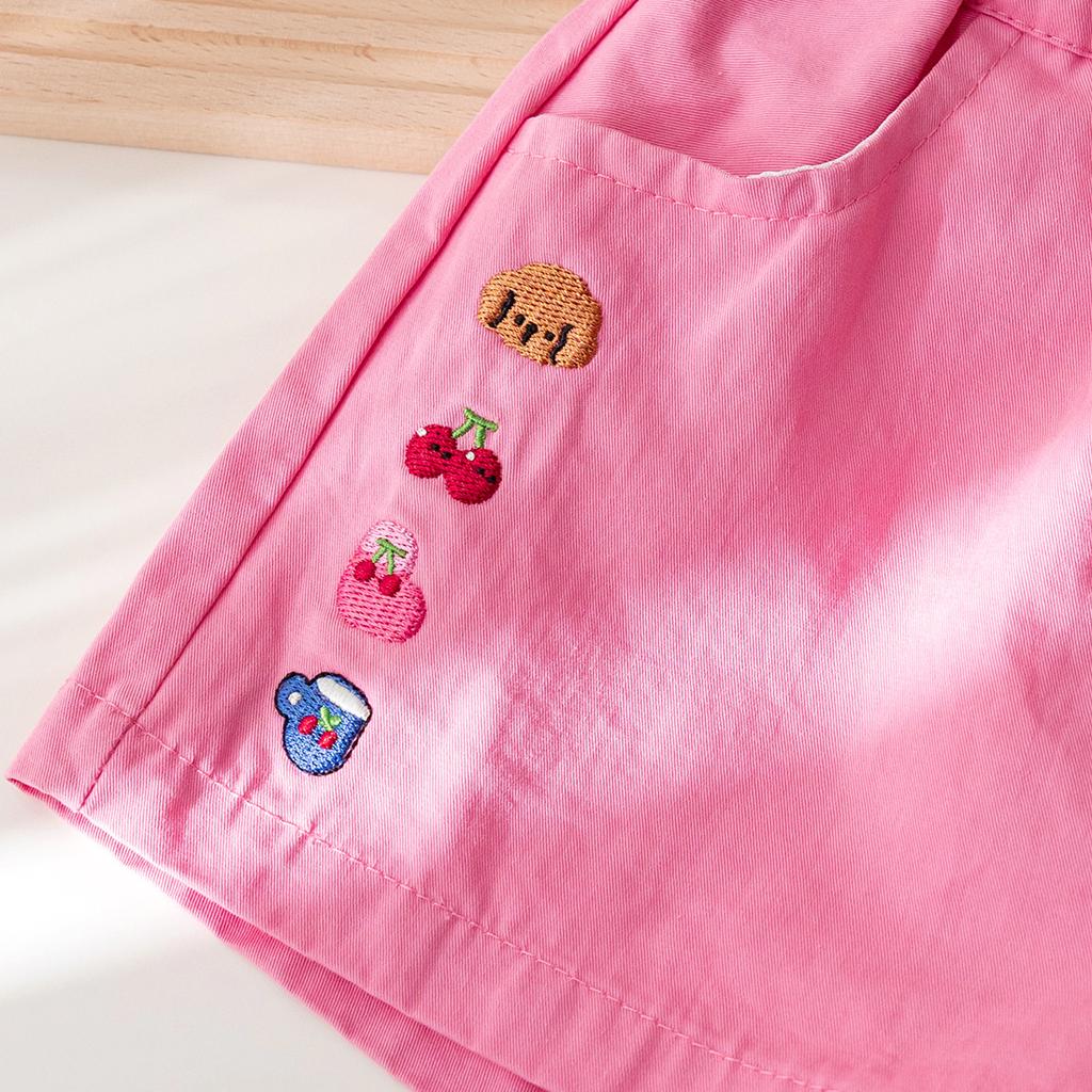 Girls' Summer Casual Pants Korean Cartoon Embroidered Shorts Girl Sweet and Cute Shorts Summer Pants