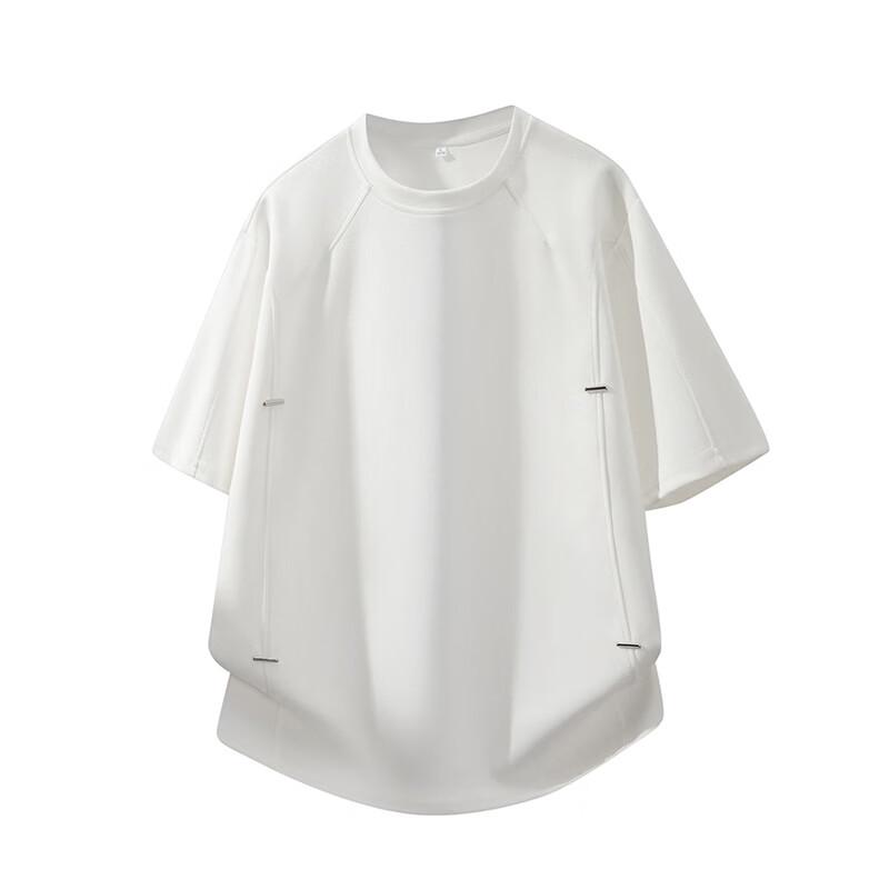 Wassup Sohot Men's Deconstructed Rivet Design Short Sleeve T-Shirt