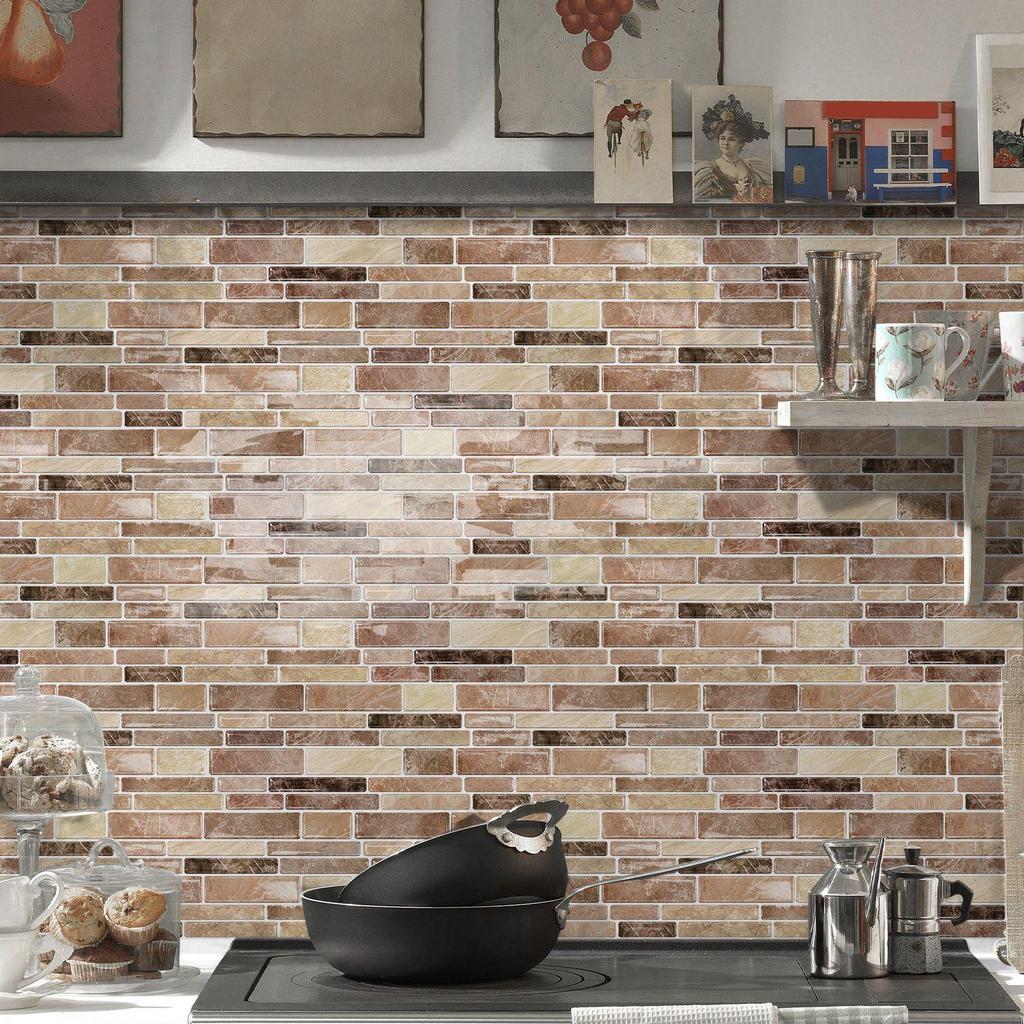 Meiji 3D Waterproof Self-Adhesive Wall Sticker for Kitchen and Bathroom Renovation