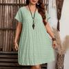 Plus Size Summer Fashion V-Neck Loose Dress for Beach Vacation