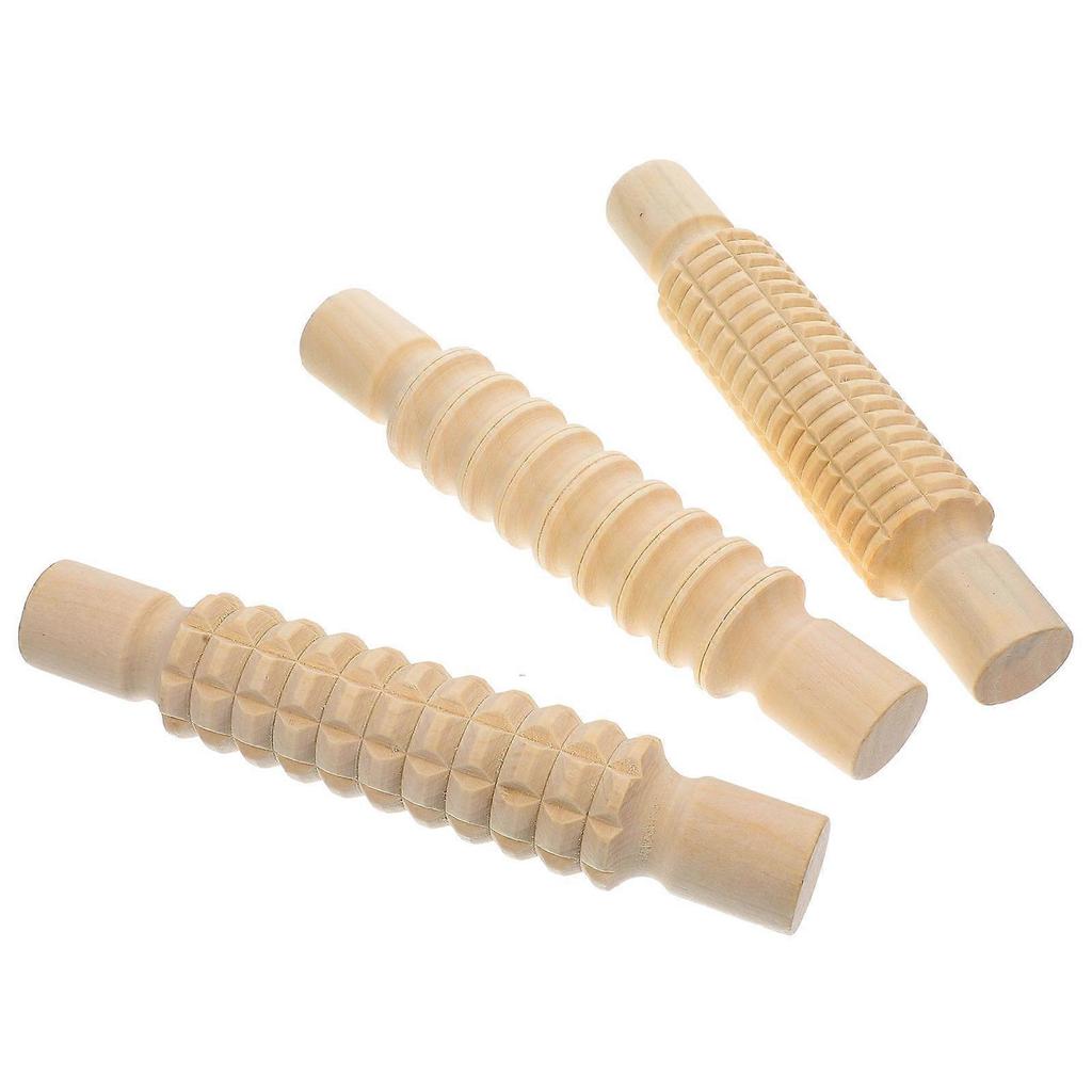 Handmade Wooden Rolling Pin For Dough And Clay Projects With Smooth Edges 3Pcs