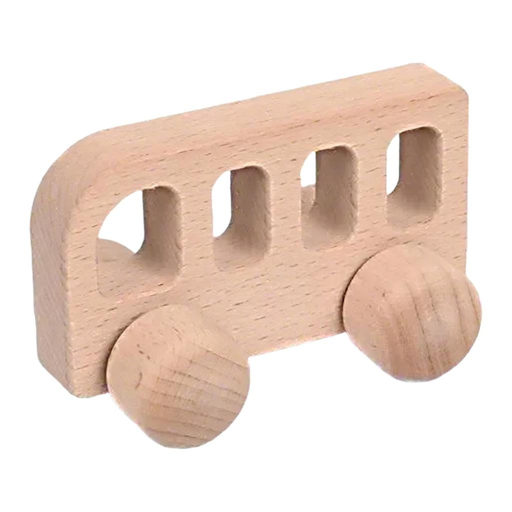 Wood Animal Car Toy Easy Grip for Baby Inertia Push Car Toy for Toddler Fine Motor Skill Exercise Fun Learning Toy