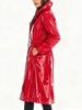 Dames PU Jas met Capuchon - Europese & Amerikaanse Gespiegelde Leer Mode Nachtclub Trenchcoat