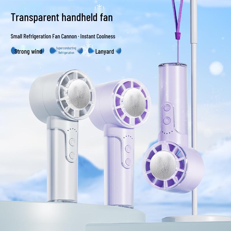 Portable Mini USB Handheld Strong Wind Transparent Fan