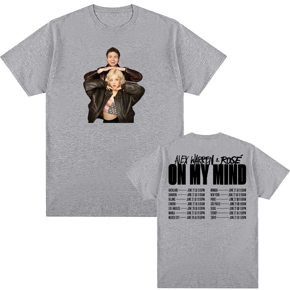 Alex WarrenROSE On My Mind T Shirt Round 100Cotton newTeeshirt Graphic Printing Punk Tshirt Ropa Mujer ClothingTees Top