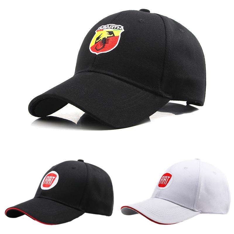 Car Emblem Original Outdoor Sports Hat Embroidery Baseball Caps Sunscreen Hat For Fiat Abarth 500 Tipo FR Panda Argo Freemont Vi