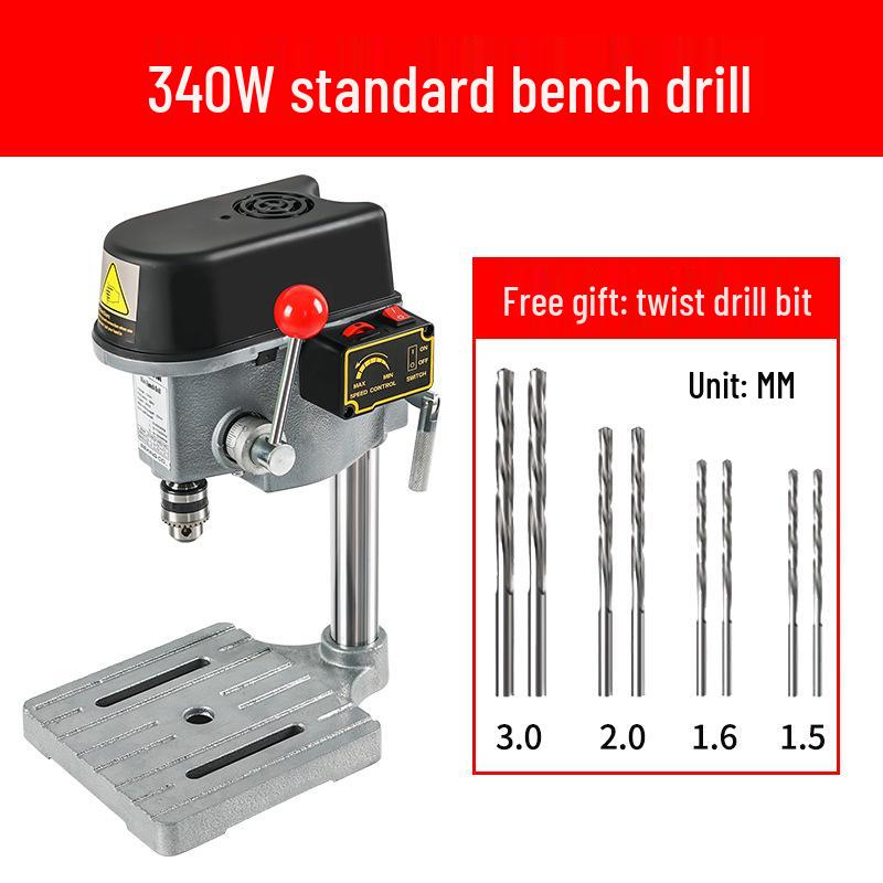 Compact Industrial-Grade 220V Precision Drill Press - Mini Multifunctional Electric Drill with High Precision for Home Use