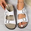 Brand Couples Cork Flip flops Summer Open Toe Platform Beach Slippers Serpentine Buckle Casual Women Sandals